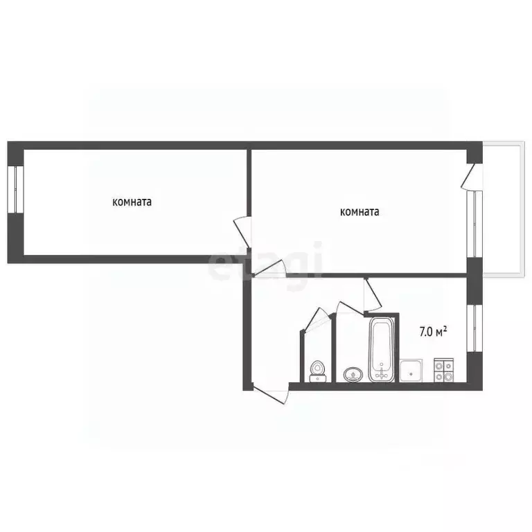 2-к кв. Кемеровская область, Березовский просп. Ленина, 8 (44.8 м) - Фото 2