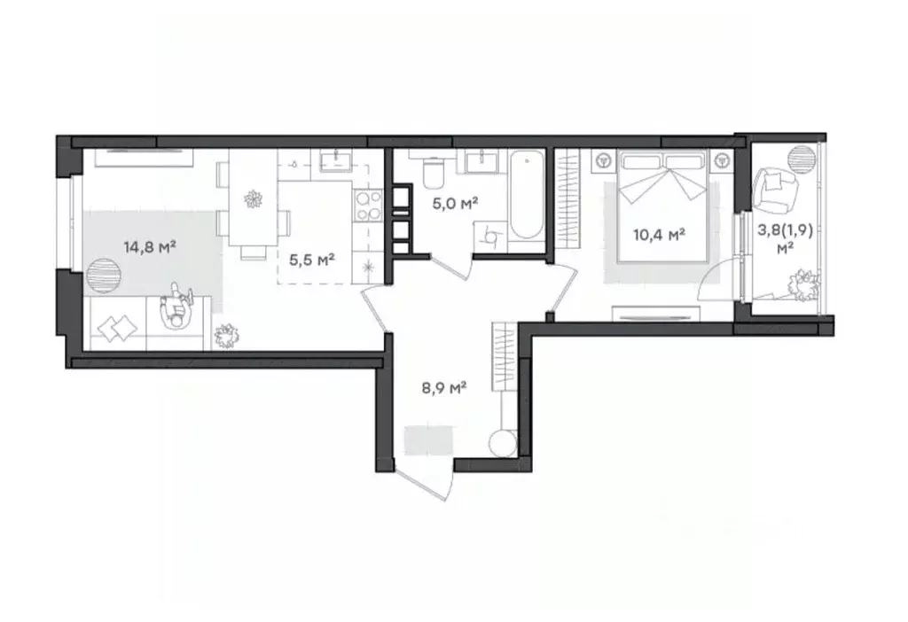 1-к кв. Ярославская область, Ярославль Тутаевское ш., 93Б (46.4 м) - Фото 1