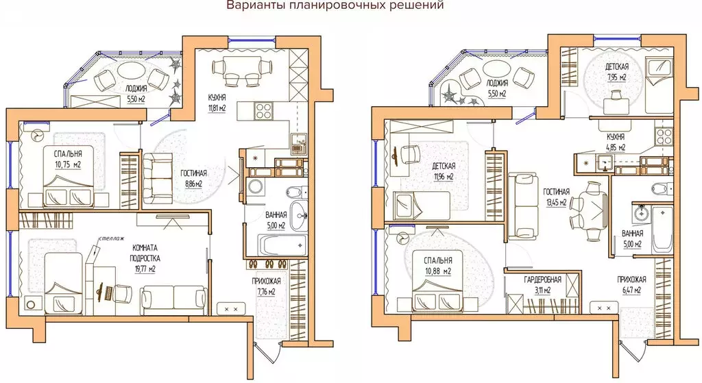 2-комнатная квартира: Владивосток, Архангельская улица, 27к1 (64.2 м) - Фото 1