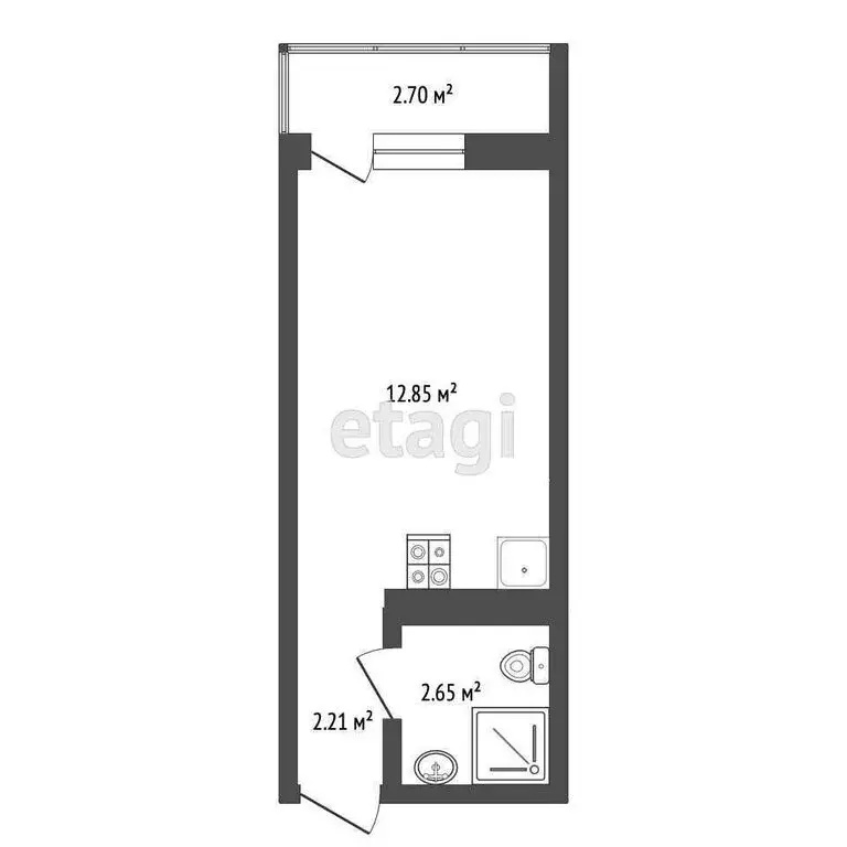 1-комнатная квартира: Самара, проспект Кирова, 71 (18.3 м) - Фото 1