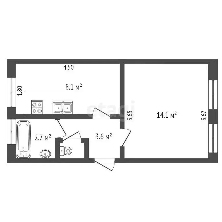 1-комнатная квартира: Орёл, улица Ленина, 10 (29.5 м) - Фото 0
