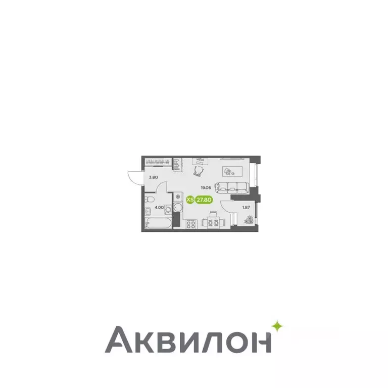 Студия Архангельская область, Архангельск АКвартал жилой комплекс ... - Фото 0