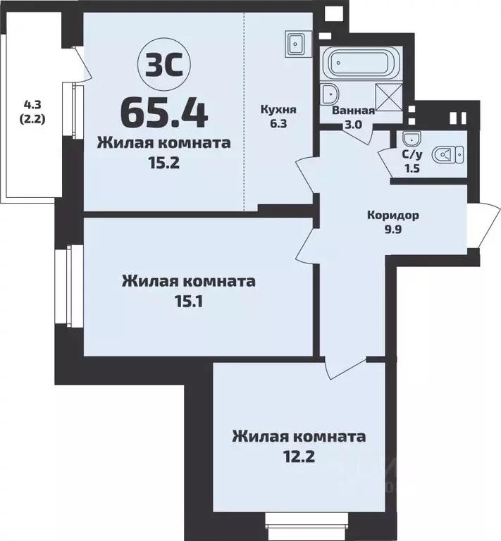 2-к кв. Новосибирская область, Новосибирский район, Станционный ... - Фото 1