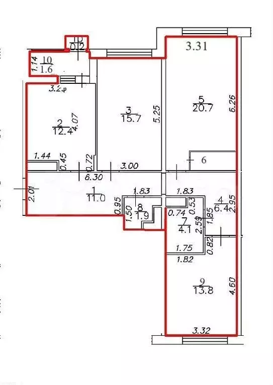3-к. квартира, 86 м, 9/9 эт. - Фото 0