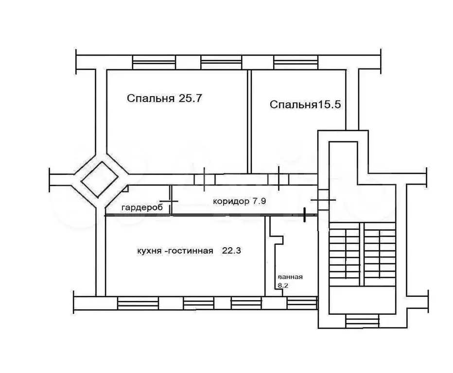 3-к. квартира, 80 м, 3/5 эт. - Фото 0