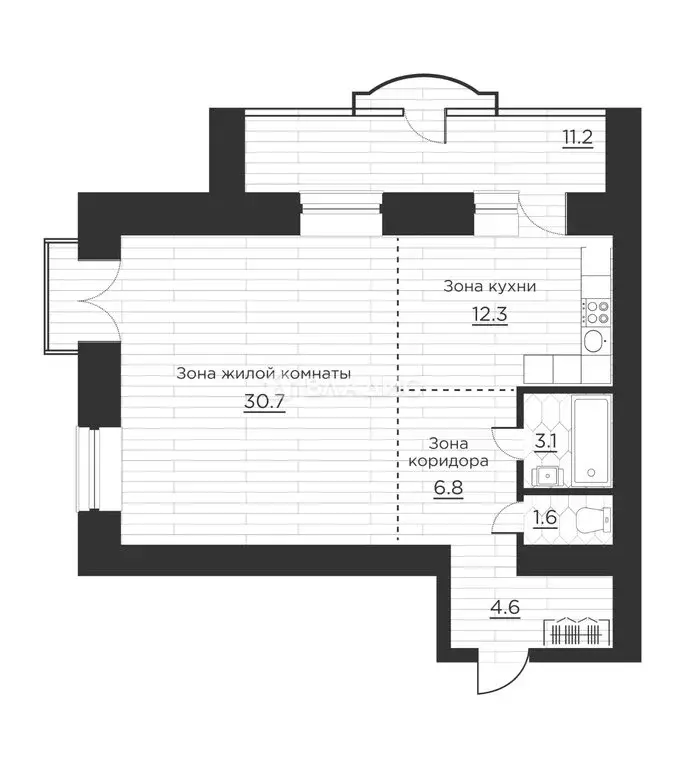 2-комнатная квартира: Благовещенск, Северная улица, 170 (63 м) - Фото 0
