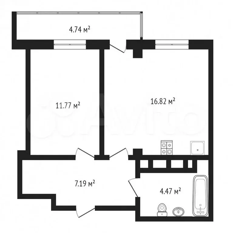 1-к. квартира, 40 м, 3/18 эт. - Фото 0