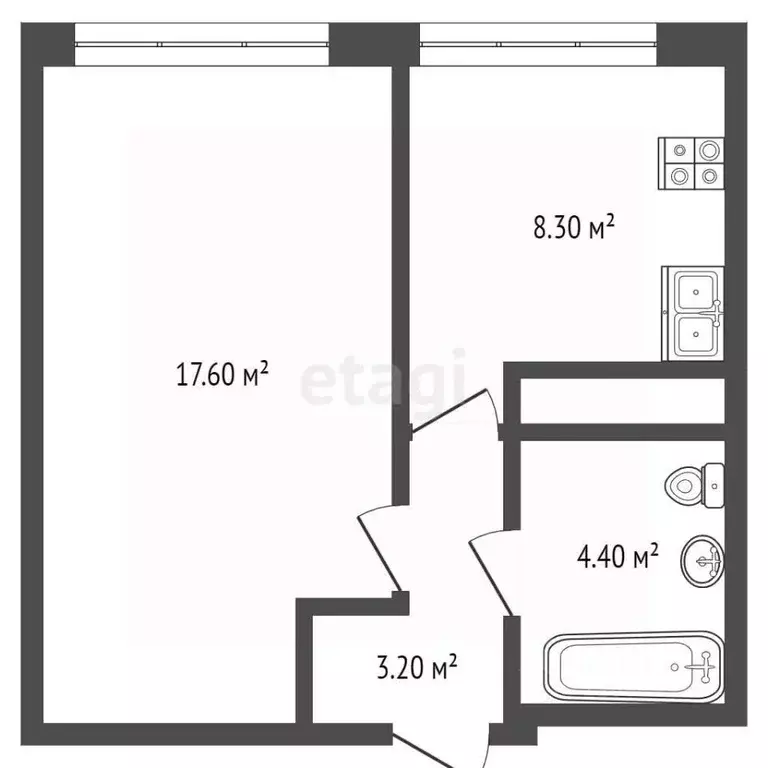 1-к кв. Московская область, Мытищи городской округ, пос. Нагорное ... - Фото 2