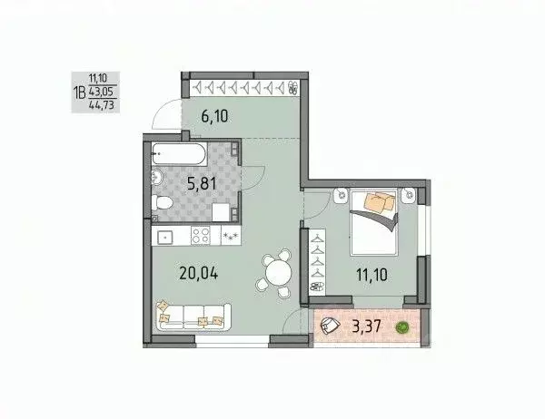 1-к кв. Свердловская область, Екатеринбург Юго-Западный жилрайон, ... - Фото 1