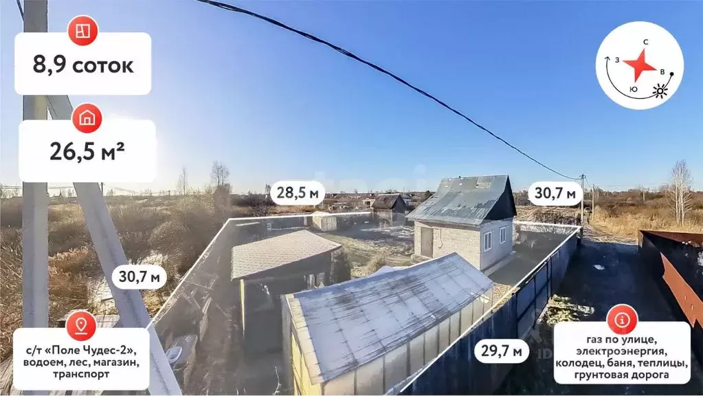 Дом в Тюменская область, Тюмень Поле Чудес-2 садовое товарищество, ул. ... - Фото 0