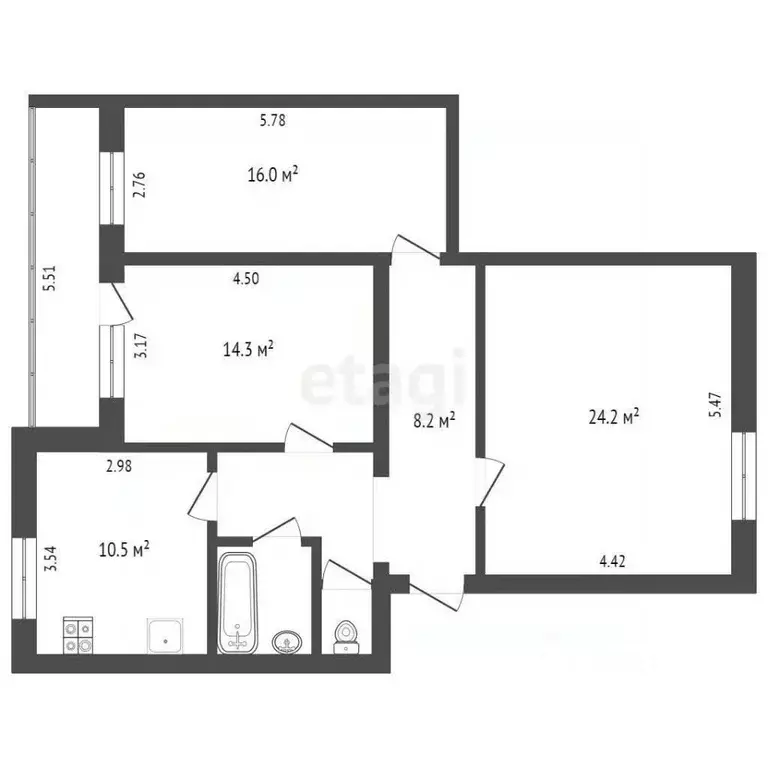 3-к кв. Вологодская область, Вологда Благовещенская ул., 65 (83.0 м) - Фото 1