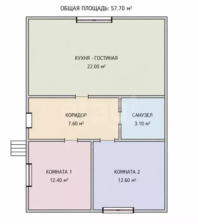 2-комнатная квартира: посёлок городского типа Голышманово, ... - Фото 1