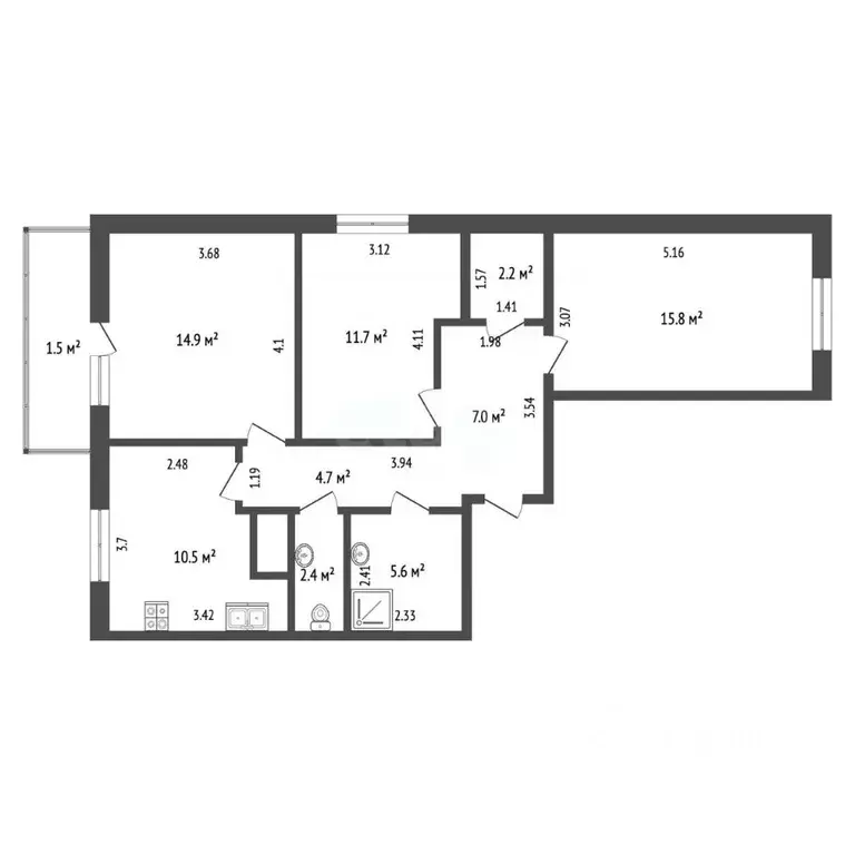 3-к кв. Московская область, Раменское Высоковольтная ул., 21 (74.8 м) - Фото 0
