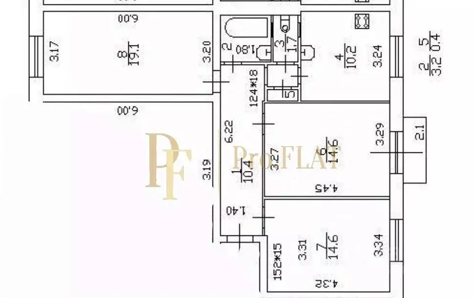3-к кв. Санкт-Петербург ул. Ольминского, 22 (74.2 м) - Фото 1