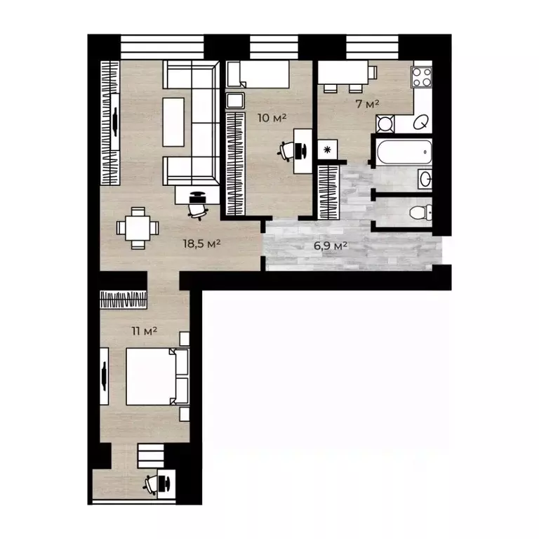 3-к кв. Ярославская область, Ярославль ул. Труфанова, 12к3 (57.3 м) - Фото 1