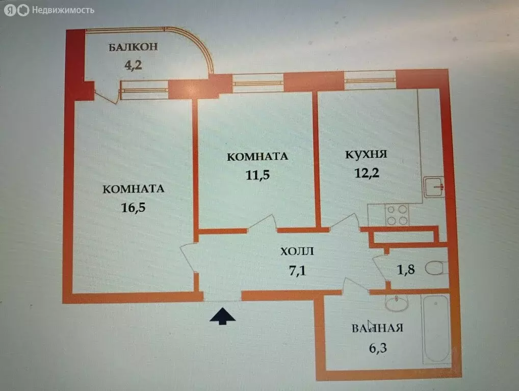 2-комнатная квартира: Санкт-Петербург, Союзный проспект, 8к1 (54.8 м) - Фото 2