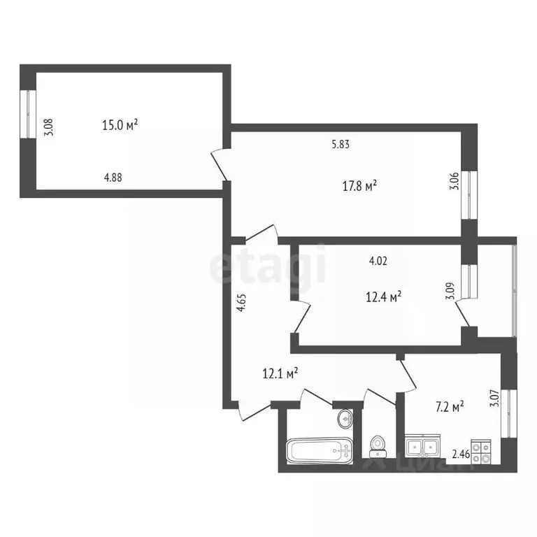 3-к кв. Московская область, Мытищи Юбилейная ул., 35к3 (70.0 м) - Фото 1