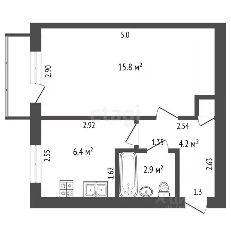 1-к кв. Нижегородская область, Выкса Гоголя мкр, 10 (29.7 м) - Фото 1