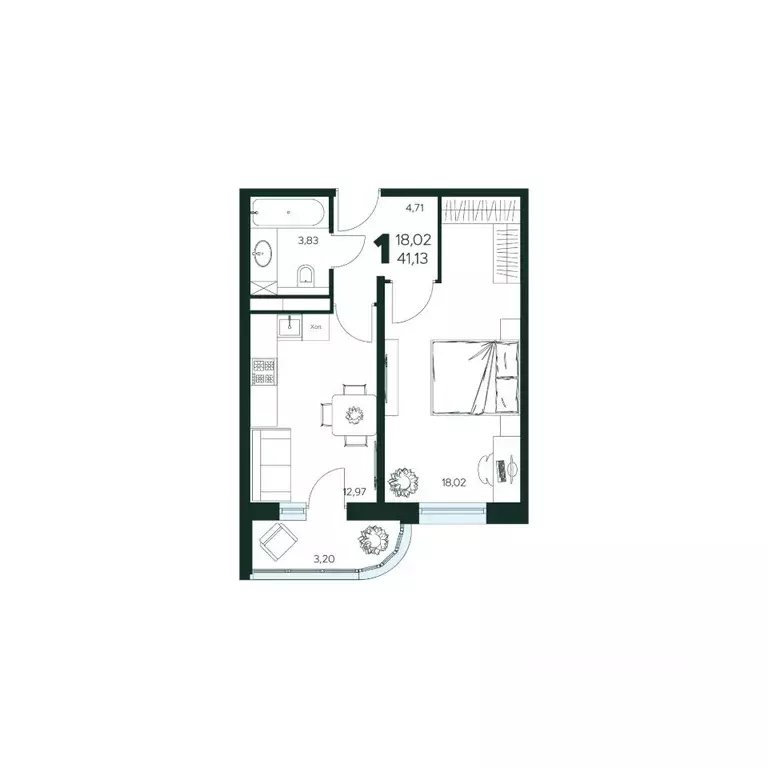 1-к кв. Московская область, Химки Сходня мкр,  (41.13 м) - Фото 1