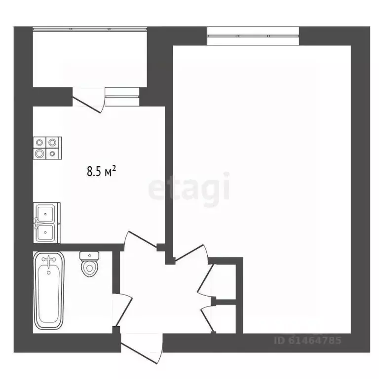 1-к кв. Кемеровская область, Юрга просп. Победы, 49 (35.0 м) - Фото 0