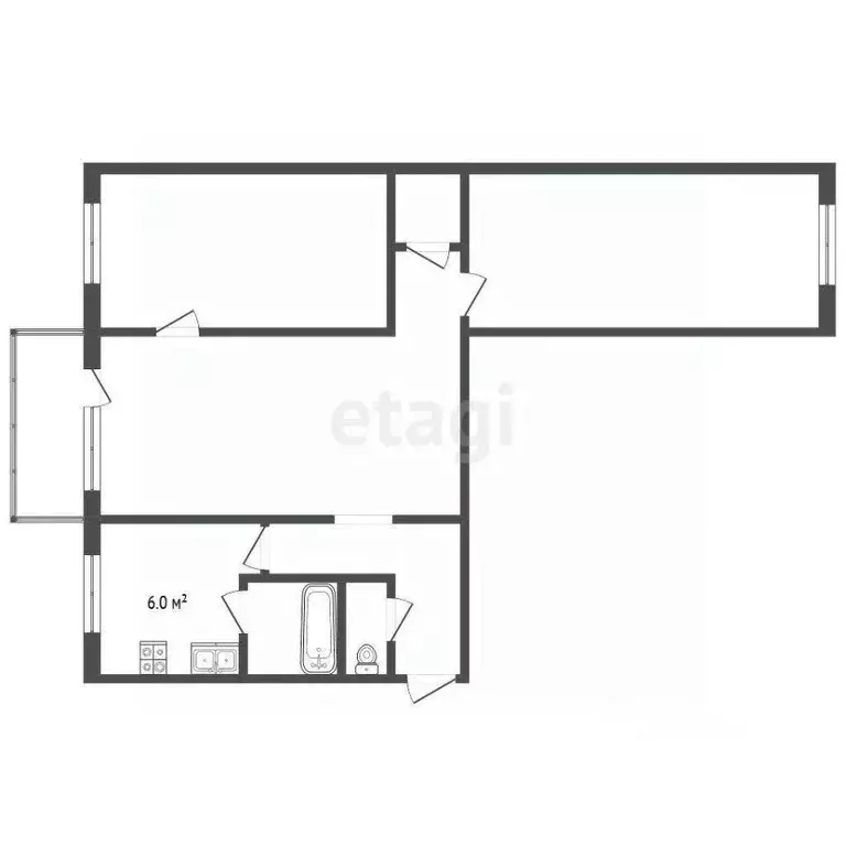 3-к кв. Кемеровская область, Кемерово просп. Ленина, 67 (56.0 м) - Фото 2