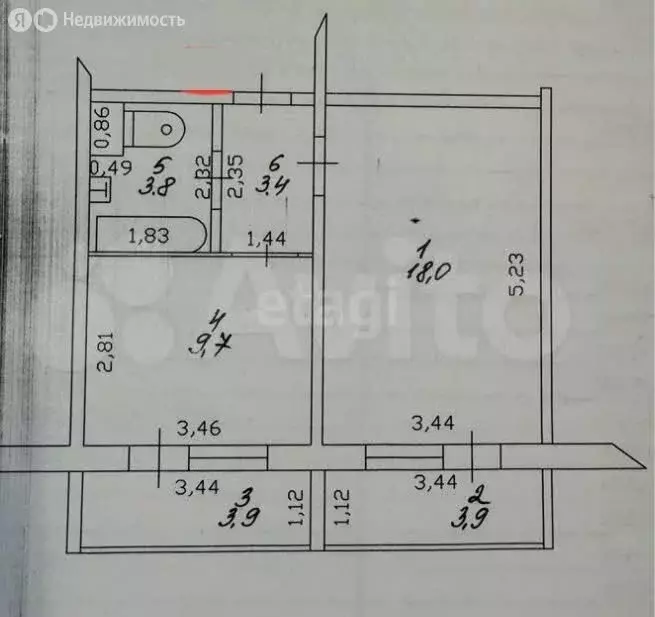 1-комнатная квартира: Казань, 33-й Военный городок, 12 (34.9 м) - Фото 1