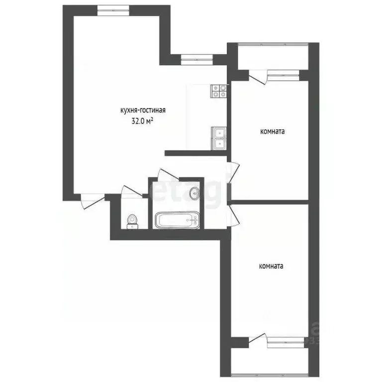 2-к кв. Тюменская область, Тюмень Широтная ул., 165к2 (100.6 м) - Фото 1