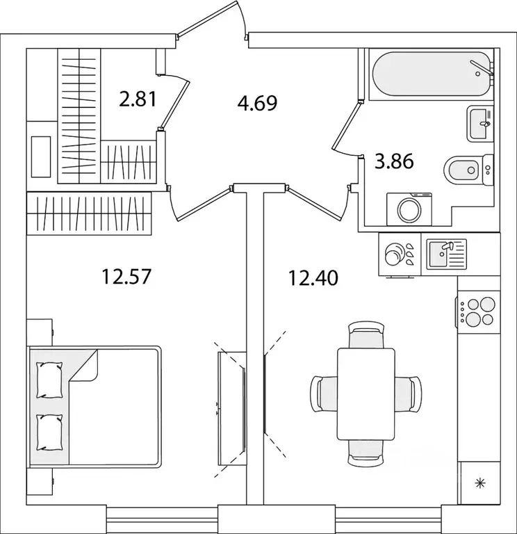 1-к кв. Санкт-Петербург ул. Тамбасова, 5Н (36.33 м) - Фото 0