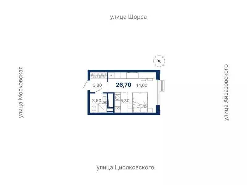 Квартира-студия: Екатеринбург, Московская улица, 249/2 (26.7 м) - Фото 0