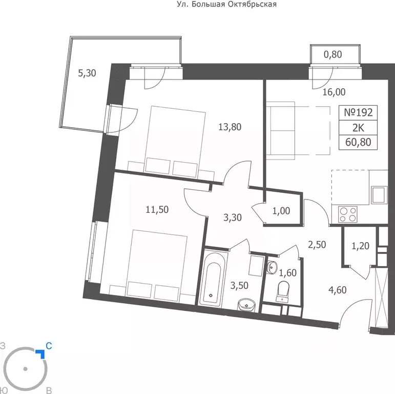2-к кв. Ярославская область, Ярославль ул. Большая Октябрьская, 85 ... - Фото 1