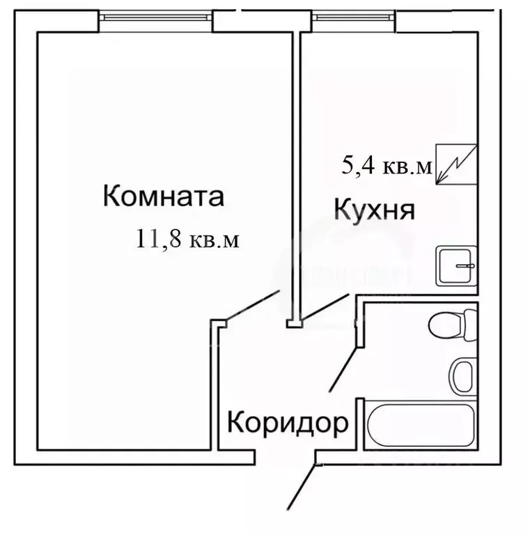 1-к кв. Воронежская область, Воронеж ул. Писарева, 13А (21.1 м) - Фото 1