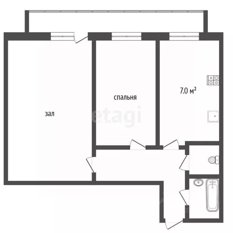 2-к кв. Вологодская область, Вологда ул. Южакова, 26 (43.3 м) - Фото 0