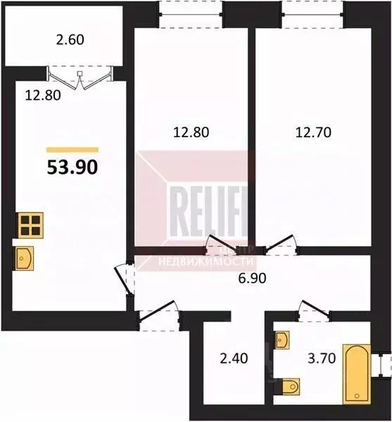 2-к кв. Калининградская область, Калининград ул. Сержанта Мишина, 83к1 ... - Фото 2