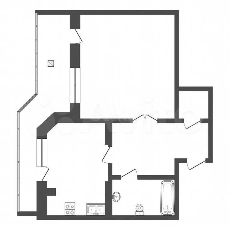 1-к. квартира, 51 м, 3/5 эт. - Фото 0