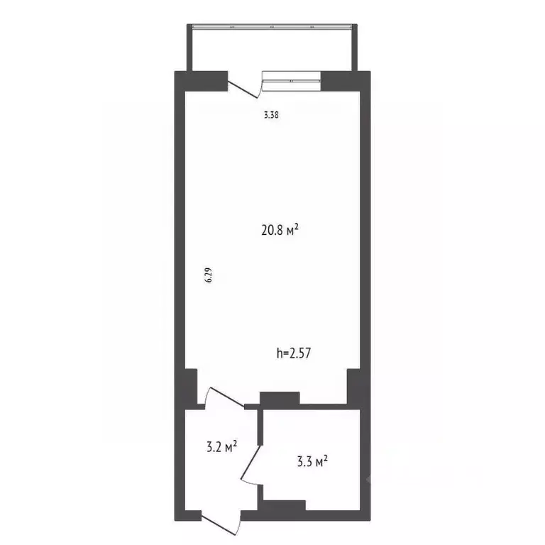 Студия Красноярский край, Красноярск Соколовская ул., 76 (28.5 м) - Фото 1