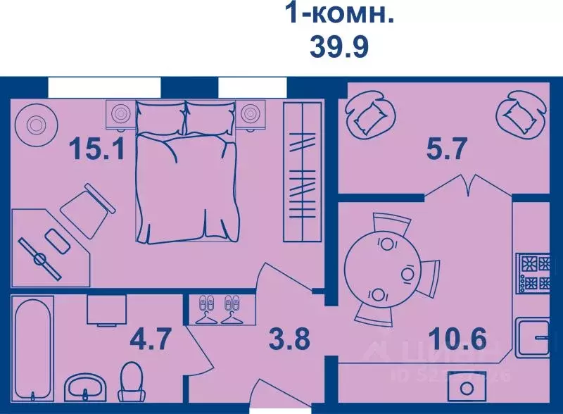 1-к кв. Костромская область, Кострома Магистральная ул., 71 (37.7 м) - Фото 0