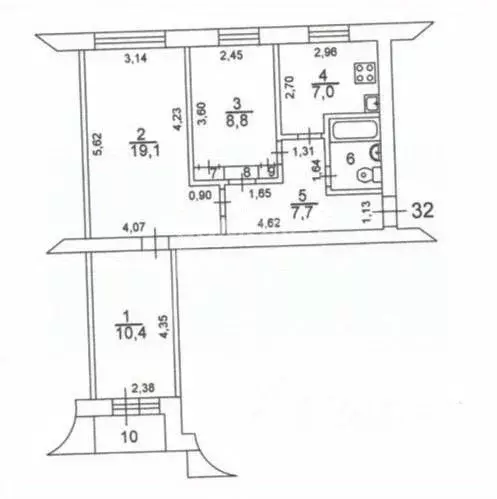 3-к кв. Московская область, Лыткарино Октябрьская ул., 30 (57.8 м) - Фото 2