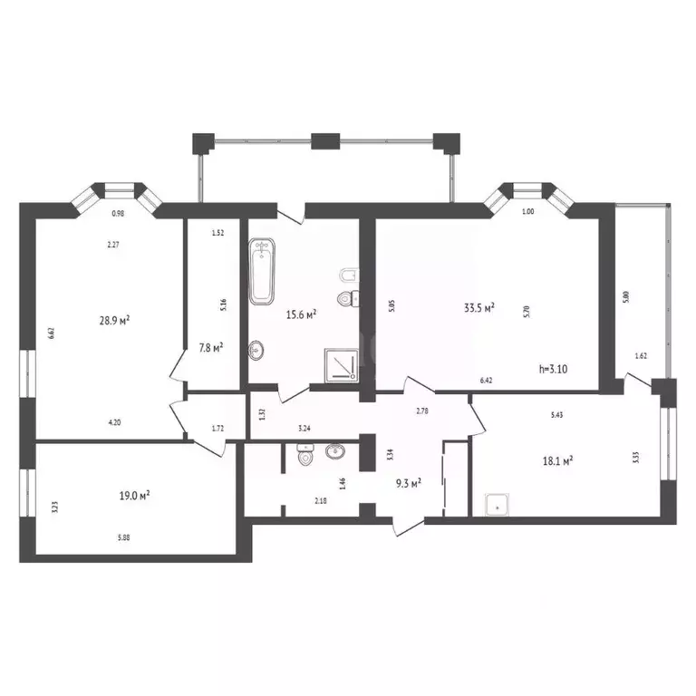 3-к кв. Красноярский край, Красноярск ул. Ленина, 52 (143.3 м) - Фото 2
