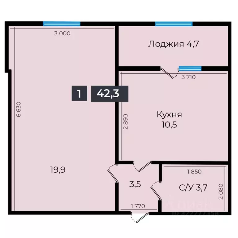 1-к кв. Ставропольский край, Ставрополь ул. Южный обход, 53В (42.6 м) - Фото 1