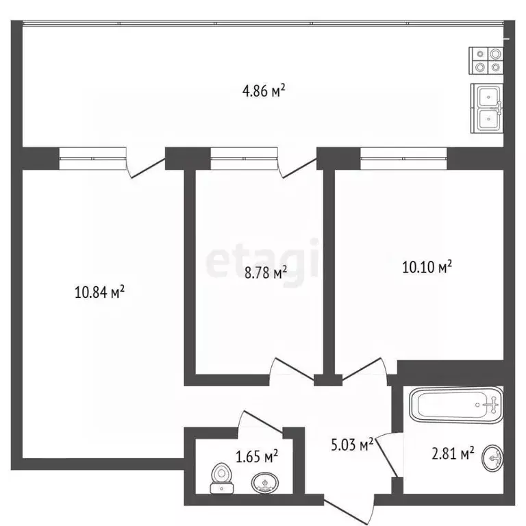 3-к кв. Пермский край, Пермь ул. Емельяна Ярославского, 60 (50.0 м) - Фото 2