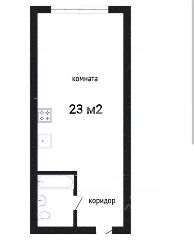 Студия Кемеровская область, Кемерово Октябрьский просп., 85 (23.0 м) - Фото 2