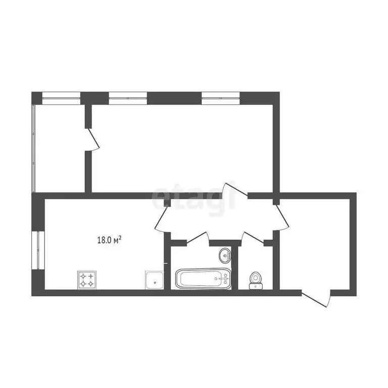 1-комнатная квартира: Тюмень, улица Дружбы, 73 (52.3 м) - Фото 0