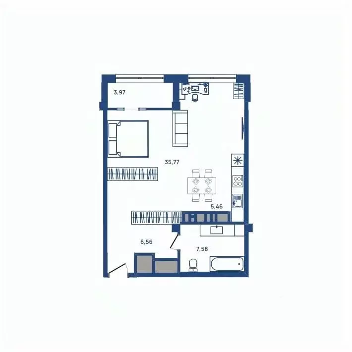1-к кв. Челябинская область, Челябинск ул. Энгельса, 6 (55.5 м) - Фото 1