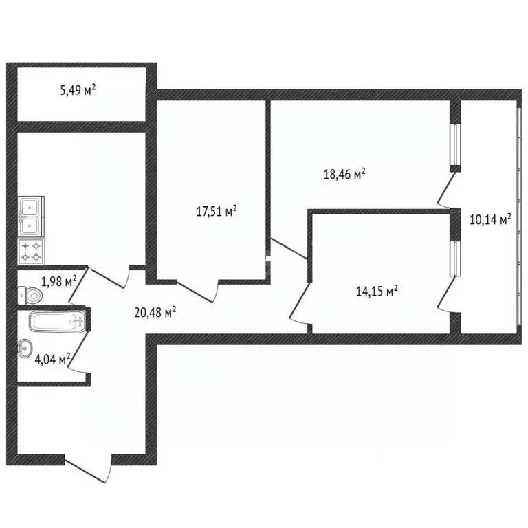 3-к кв. Брянская область, Брянск Спартаковская ул., 114А (100.0 м) - Фото 2