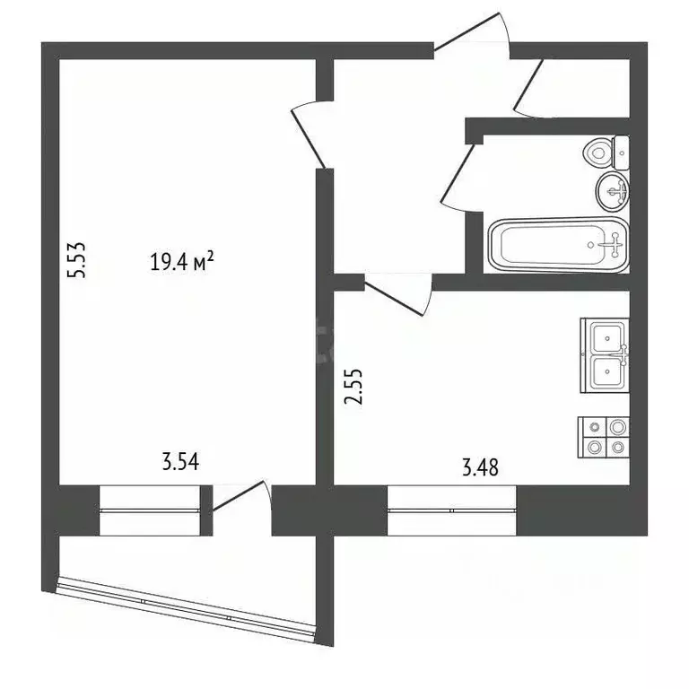 1-к кв. Владимирская область, Ковров Рабочая ул., 35 (38.4 м) - Фото 2