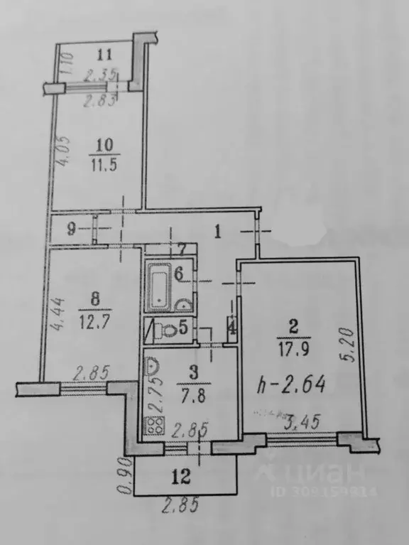 3-к кв. Омская область, Омск ул. Ватутина, 28 (66.0 м) - Фото 0