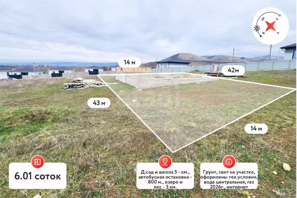 Участок в Крым, Симферопольский район, Добровское с/пос, с. Мраморное  ... - Фото 1