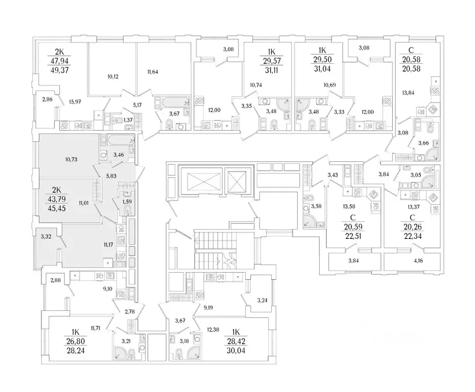 2-к кв. Санкт-Петербург ул. Фучика, 12к2Г1 (45.45 м) - Фото 1