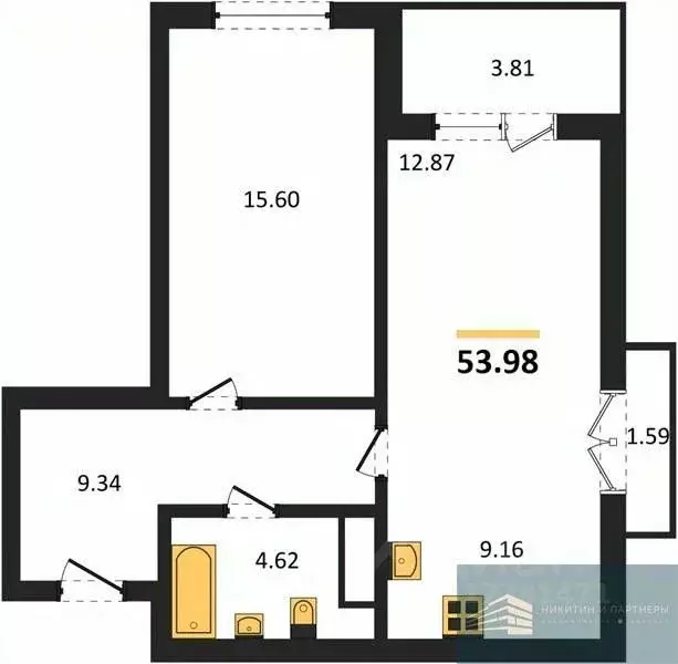 1-к кв. Воронежская область, Воронеж ул. Ломоносова, 116Б (54.0 м) - Фото 0