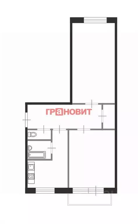 2-к кв. Новосибирская область, Новосибирск ул. Ленина, 30/1 (47.2 м) - Фото 1